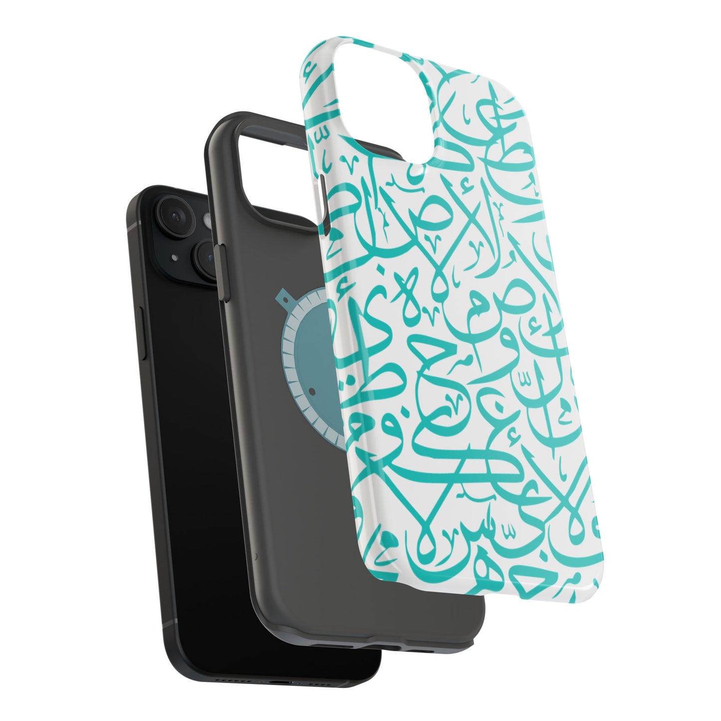 Beige and Blue Arabic Letters  Iphone Magnetic Tough Cases