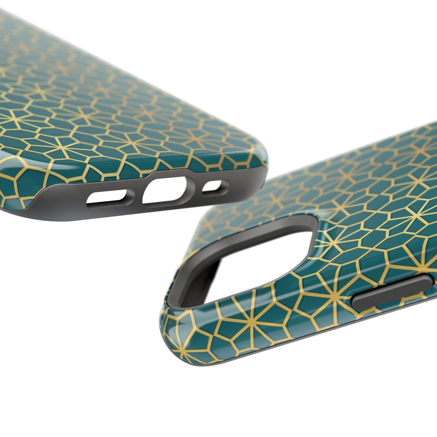 Gold and Green Flower Design - Iphone Magnetic Tough Case