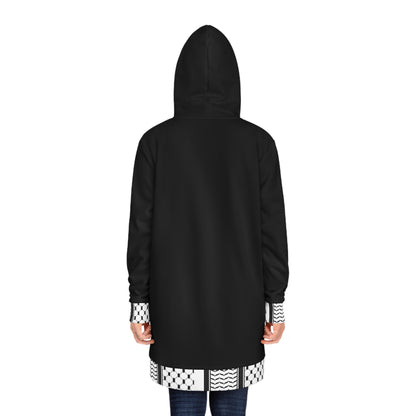 Black and White Hattah Design - Stylish Women's Hoodie Dress