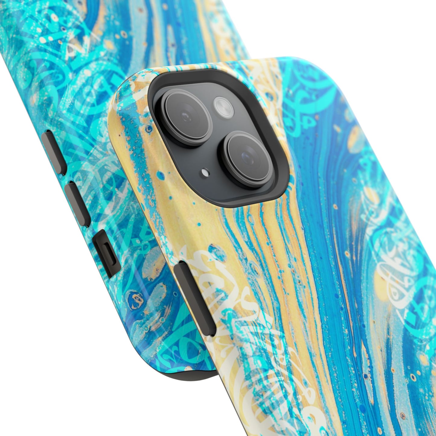 Arabic splash of Blue- Iphone Magnetic Tough Case