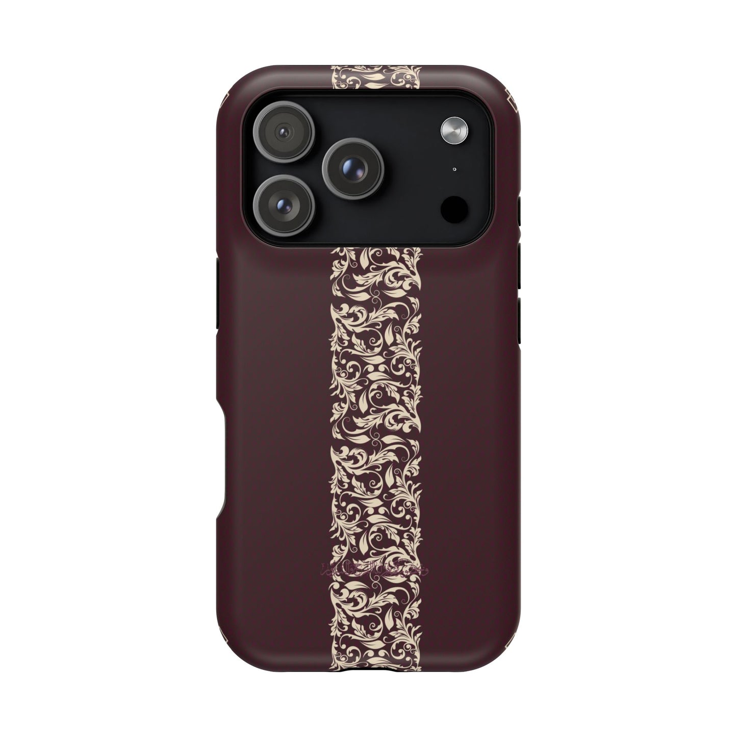 Red Dark and Beige geometric Design Iphone Magnetic Tough Case