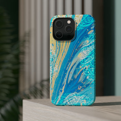 Arabic splash of Blue- Iphone Magnetic Tough Case