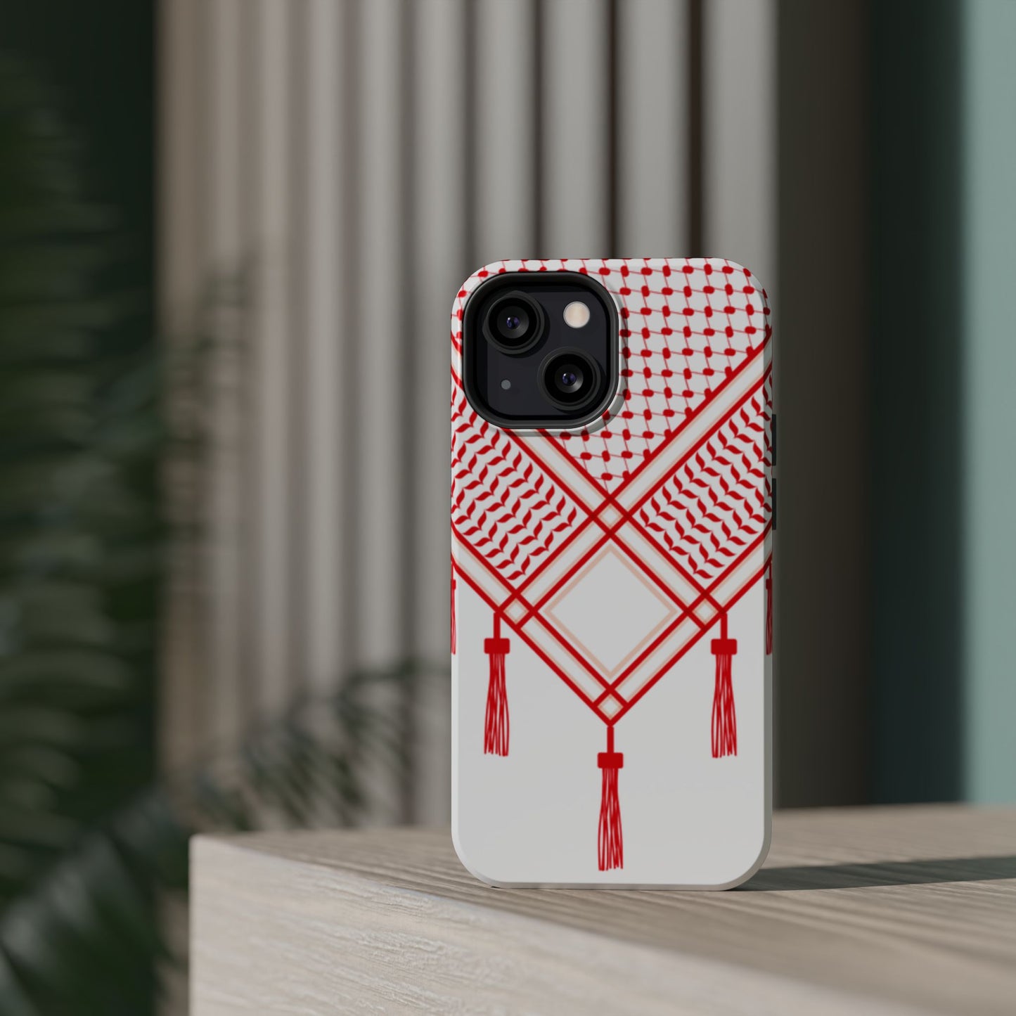 Red and White Shmagh Design Iphone Magnetic Tough Case