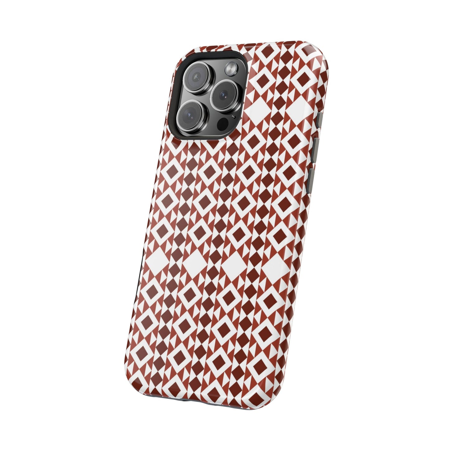Red and White geometric Design Iphone Magnetic Tough Case
