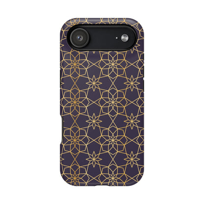 Gold and Purple Geometric Design Iphone Magnetic Tough Case