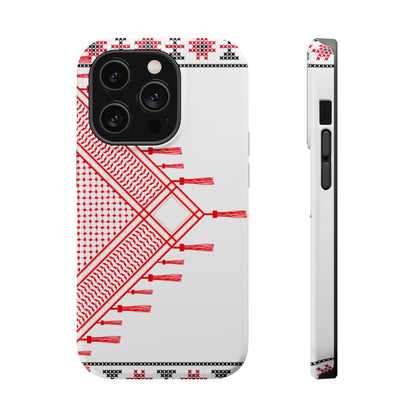 Red and White Hattah Design Iphone Magnetic Tough Case