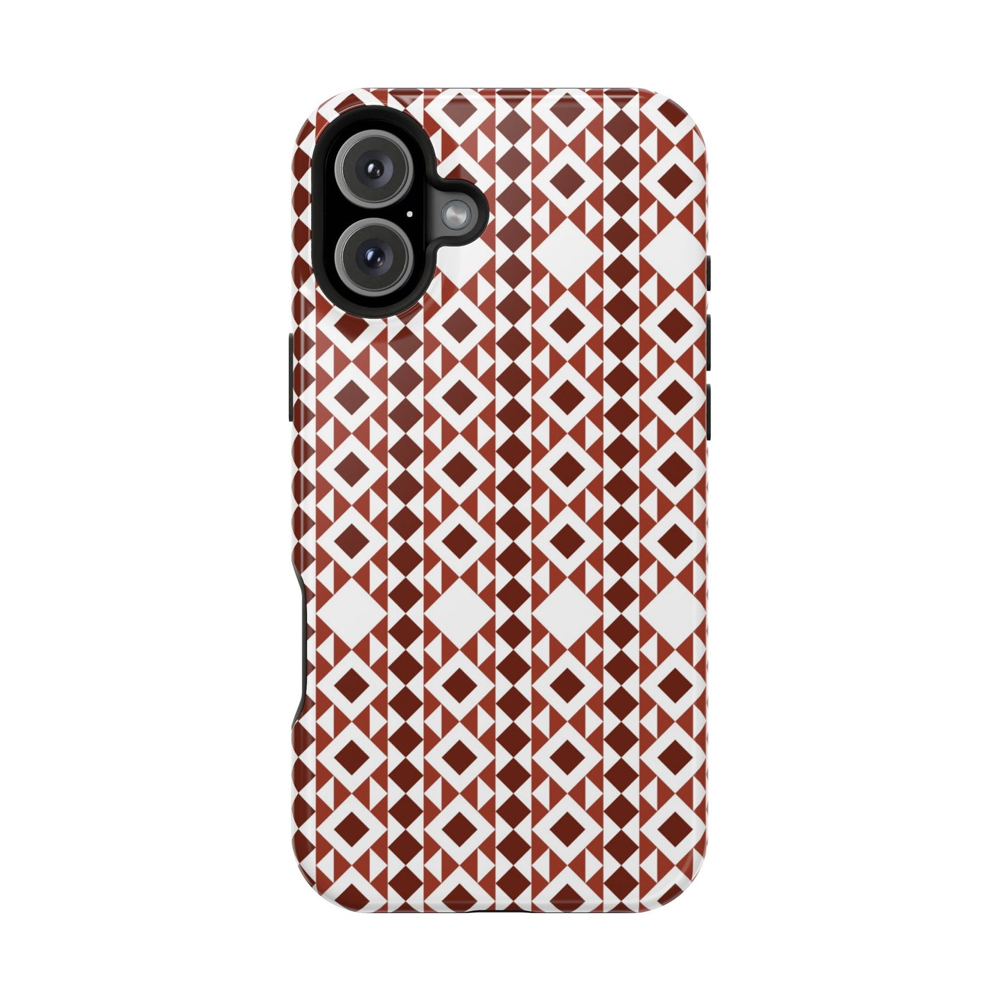 Red and White geometric Design Iphone Magnetic Tough Case