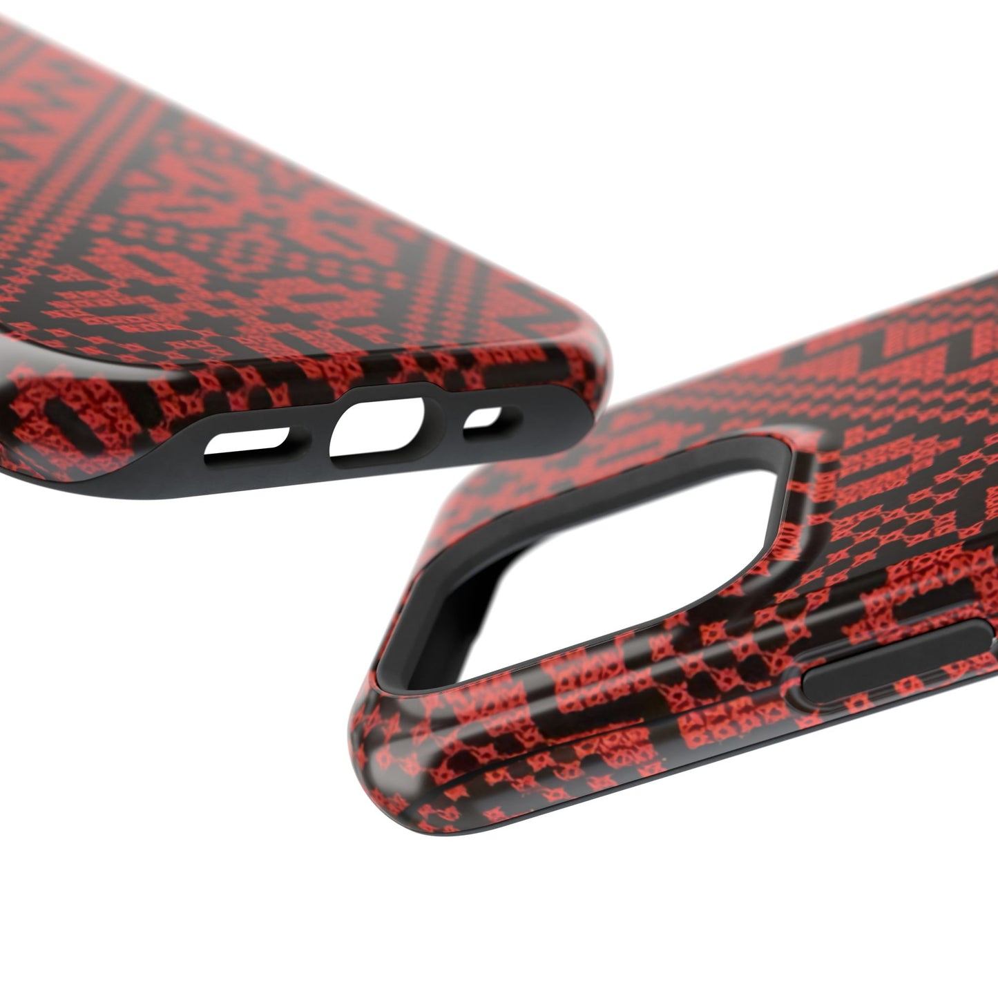 Red and Black Tatreez Design - Iphone Magnetic Tough Case