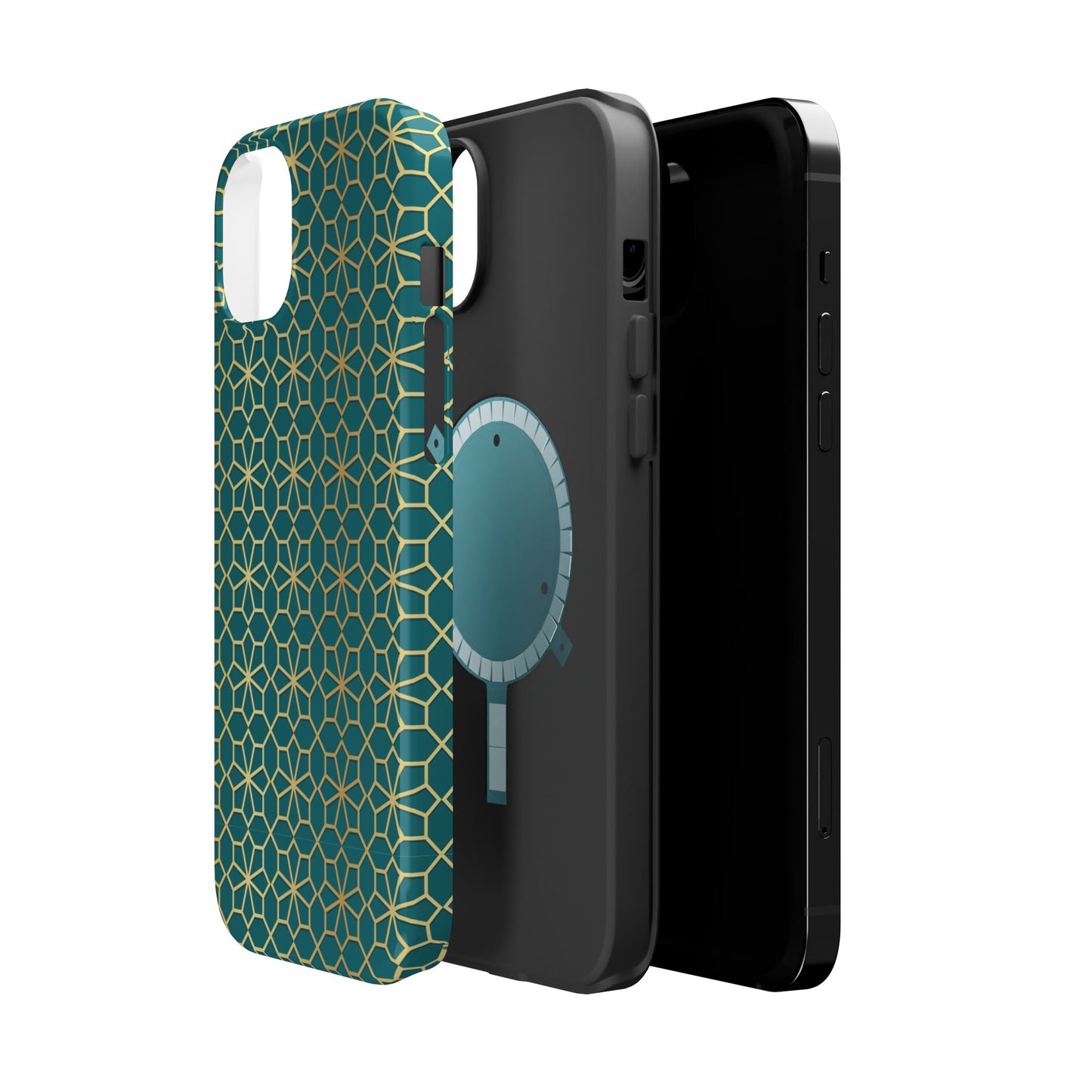 Gold and Green Flower Design - Iphone Magnetic Tough Case