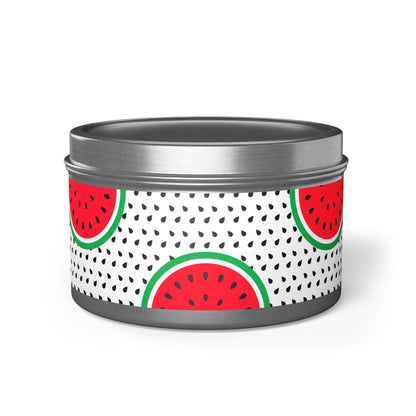 Watermelon Silver Tin Candles | Elegant Home Fragrance | Decorative Candle Gifts for All Occasions | Relaxing Aromatherapy