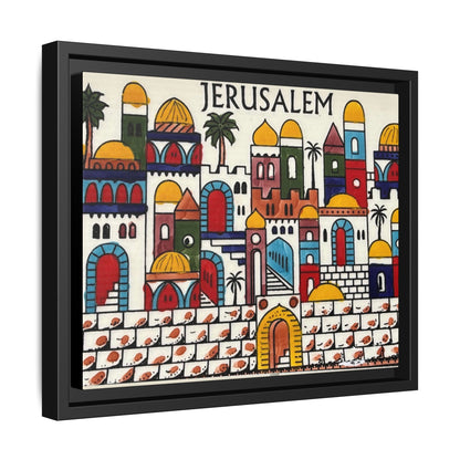 Jerusalem Framed Canvas Art, Colorful Wall Decor, Bohemian Home Art, Travel Gift, Cultural Wall Hanging, Unique Housewarming Gift