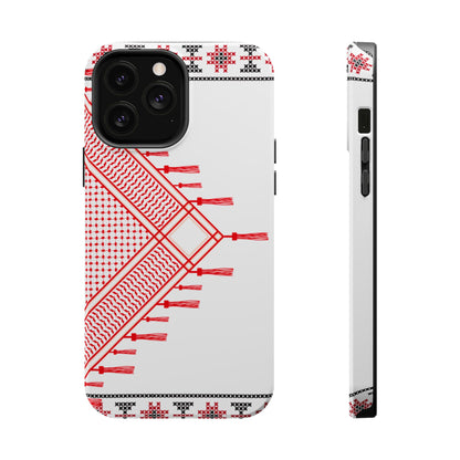 Red and White Hattah Design Iphone Magnetic Tough Case