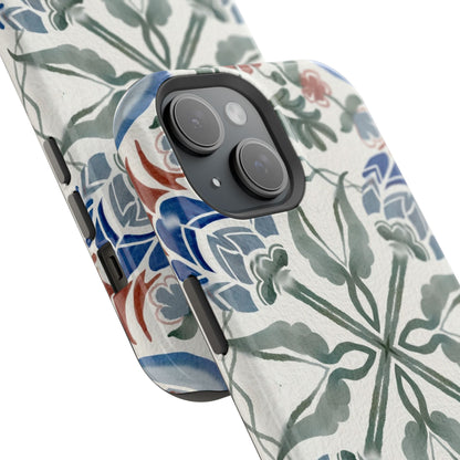 Blue flowers Iphone Magnetic Tough Cases
