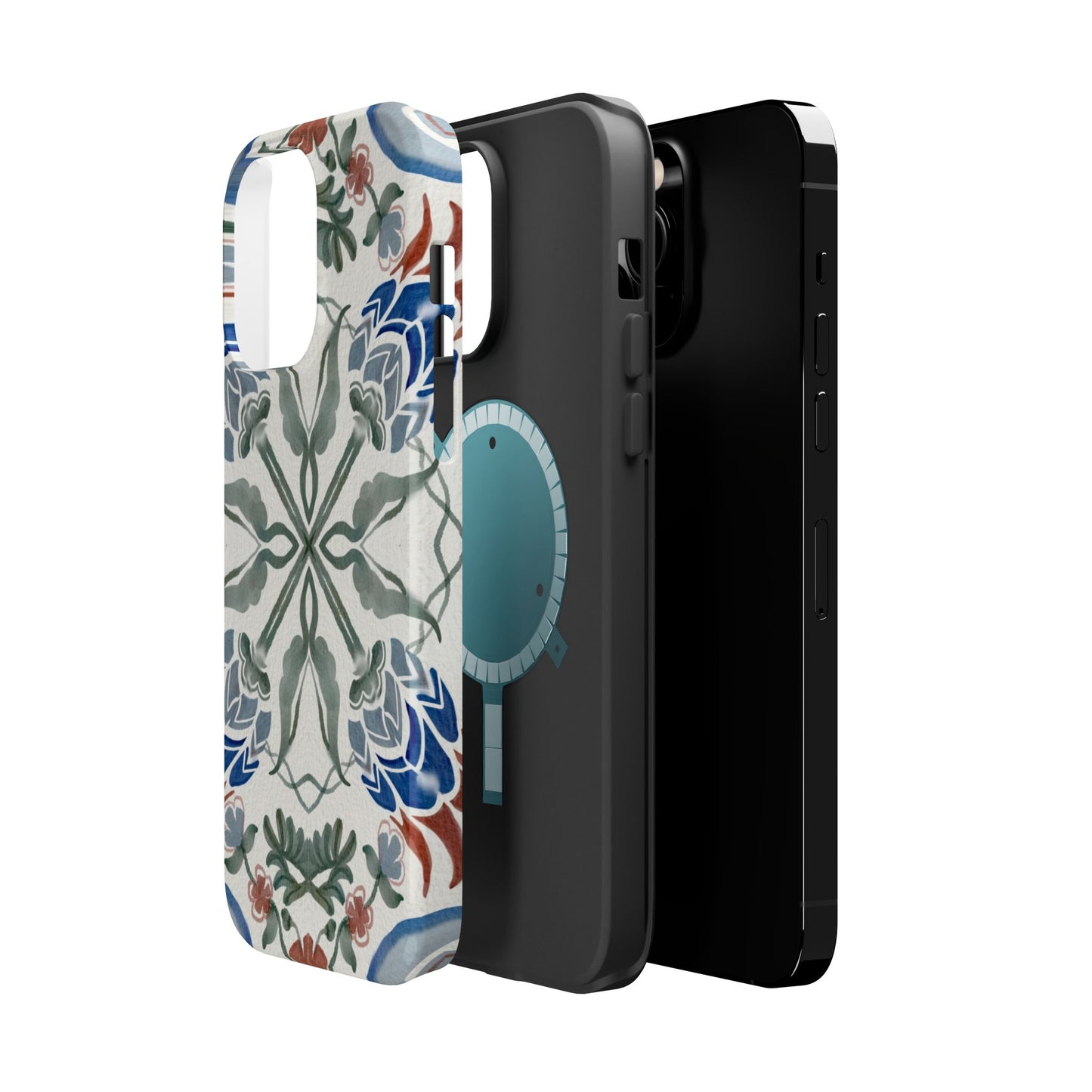 Blue flowers Iphone Magnetic Tough Cases