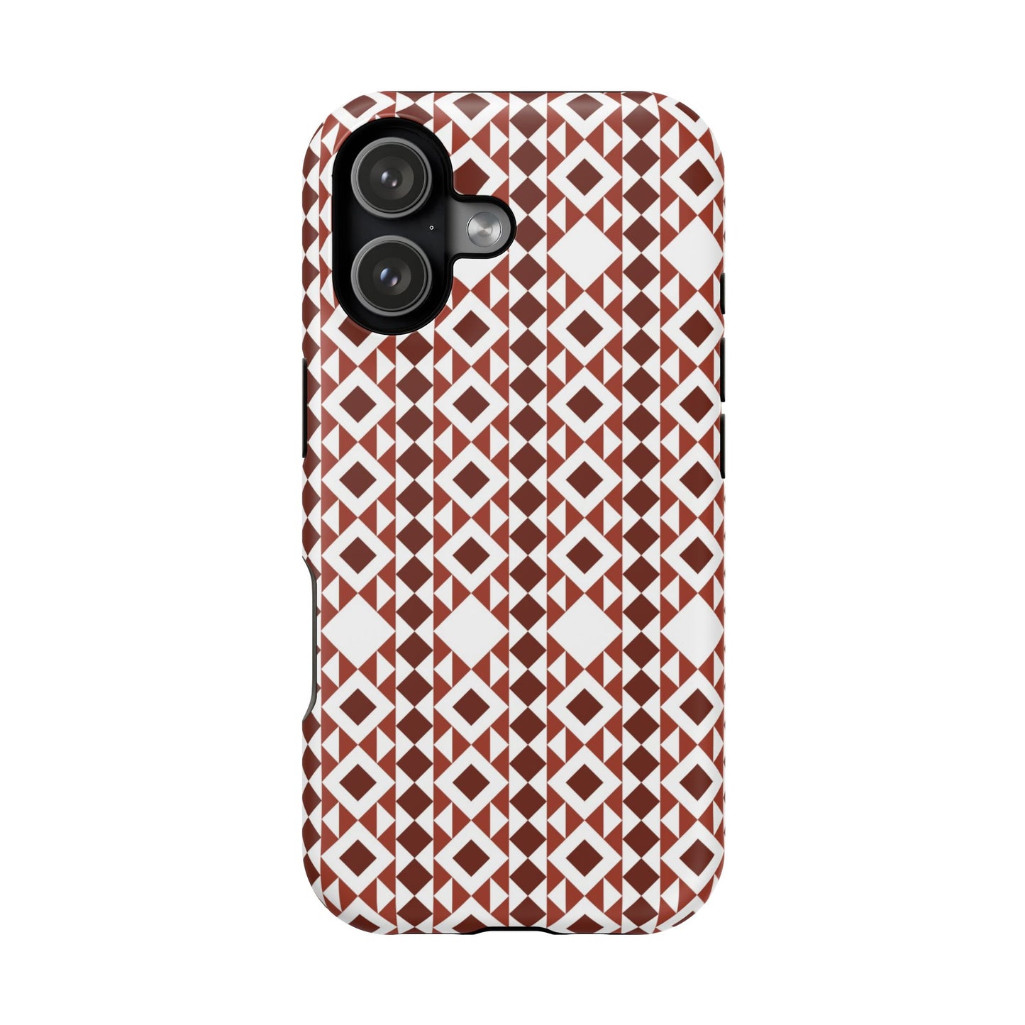 Red and White geometric Design Iphone Magnetic Tough Case