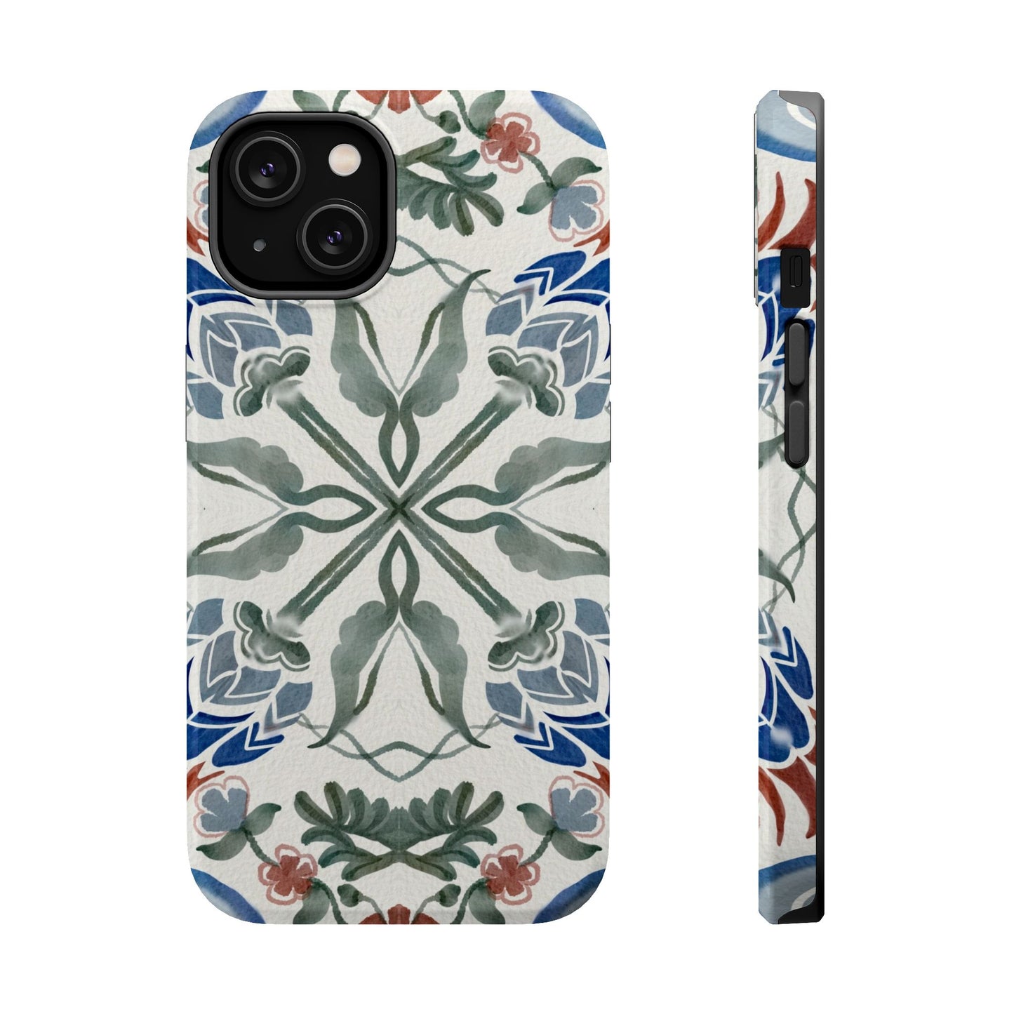 Blue flowers Iphone Magnetic Tough Cases