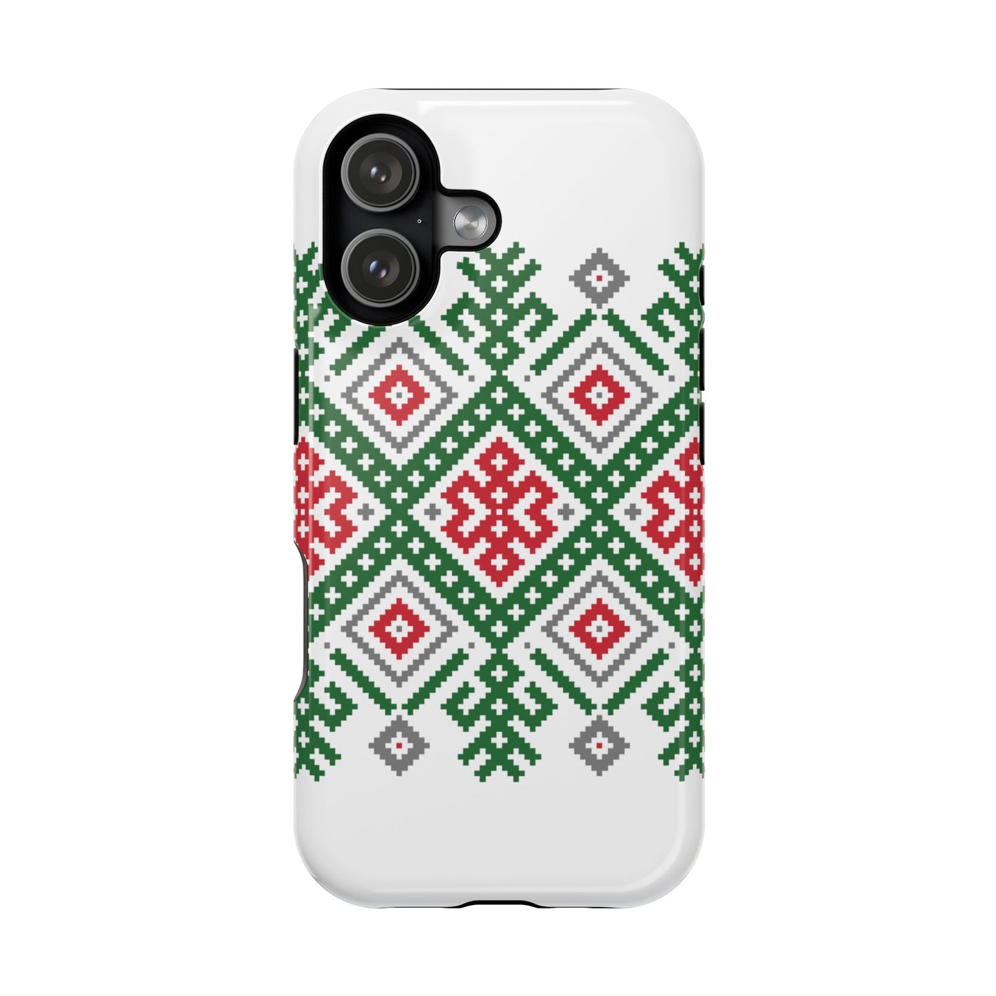 Red white Green and Black  Geometric Design Iphone Magnetic Tough Case