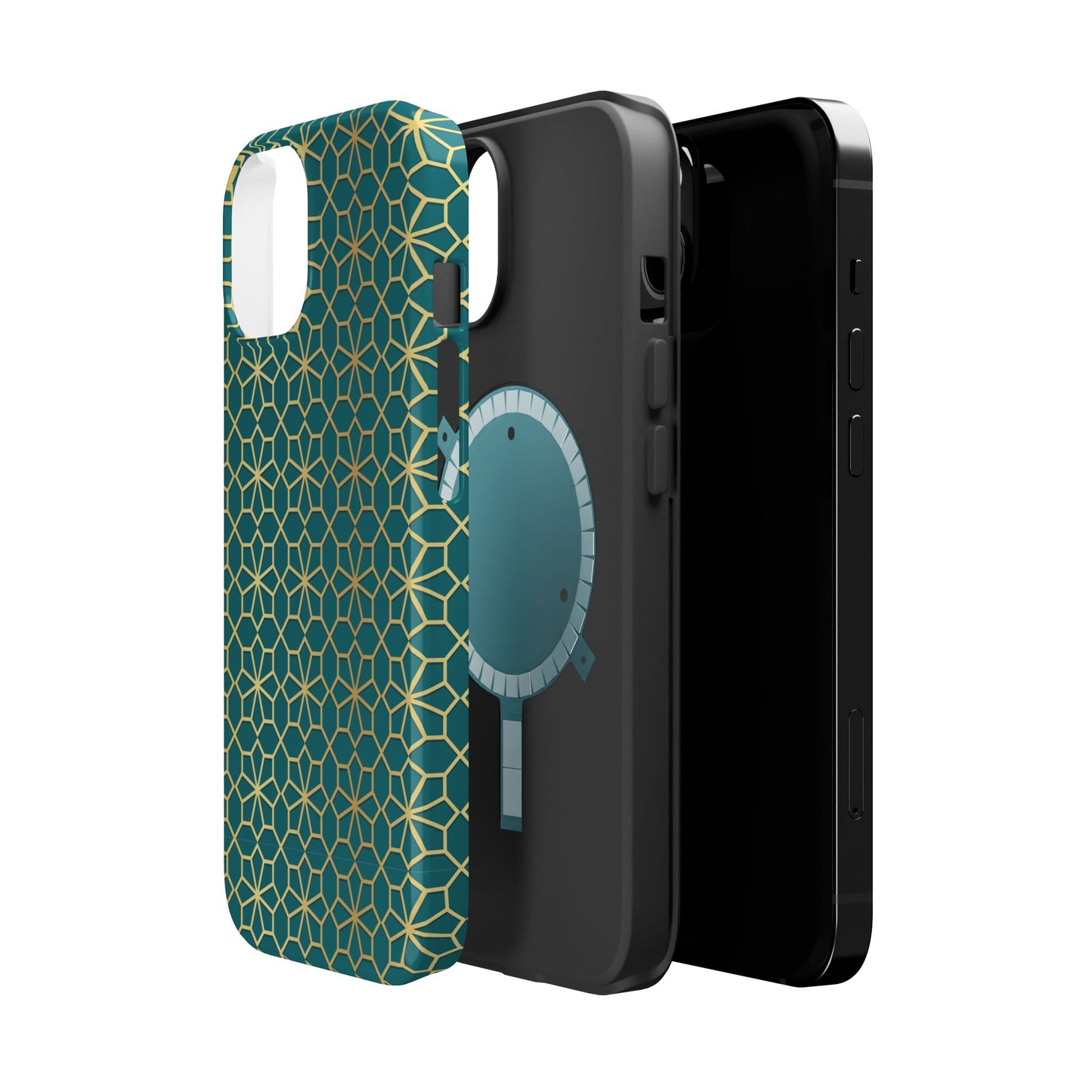 Gold and Green Flower Design - Iphone Magnetic Tough Case