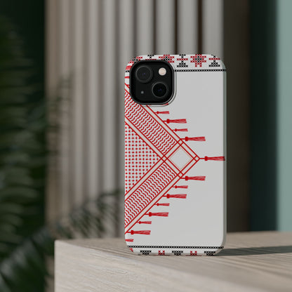 Red and White Hattah Design Iphone Magnetic Tough Case