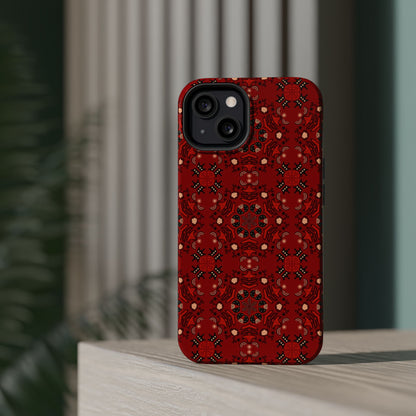 Red geometric   Design - Iphone Magnetic Tough Case