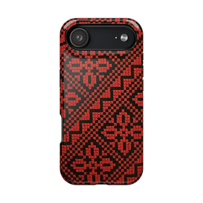 Red and Black Tatreez Design - Iphone Magnetic Tough Case