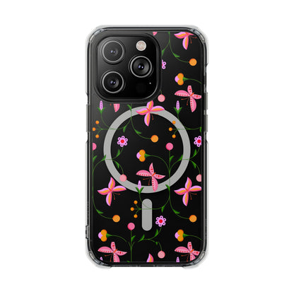 Pink Floral Garden  MagSafe Clear Phone Case