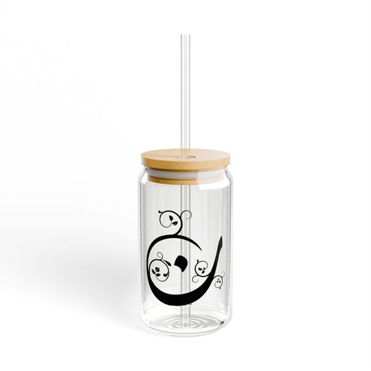 Arabic Letter “Noon”  "ن" Monogram Sipper Glass, 16oz | Eco-Friendly Beverage Container | Perfect for Home, picnics, Gifts, and Parties