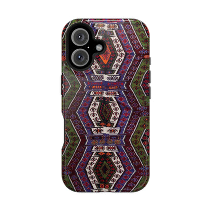 Purple and Green Geometric  Design - Iphone Magnetic Tough Case
