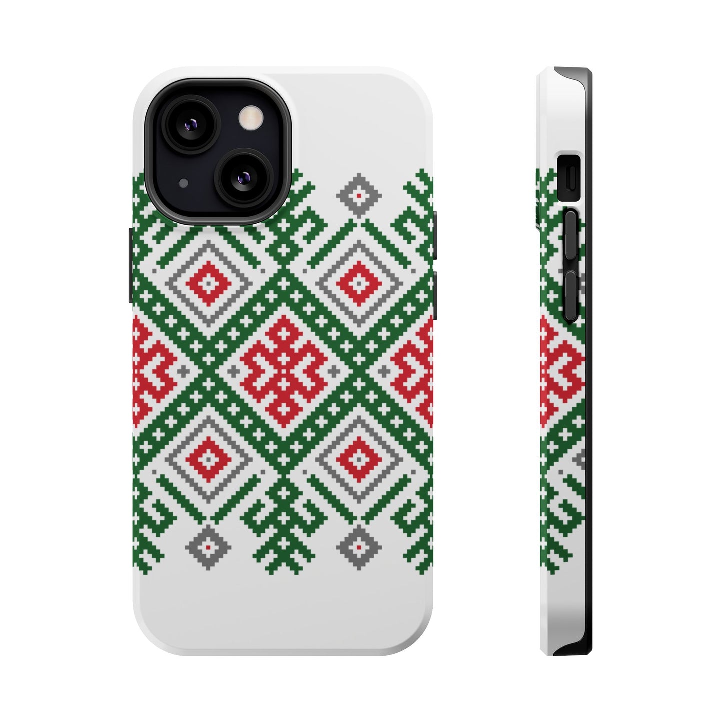 Red white Green and Black  Geometric Design Iphone Magnetic Tough Case