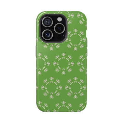 Palm Trees and coffee cups Geometric circle  Design - Iphone Magnetic Tough Case