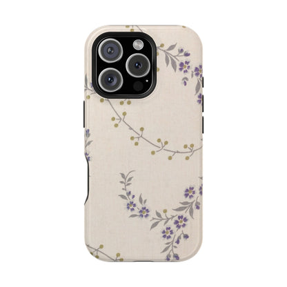 Purple Floral Design - Iphone Magnetic Tough Case