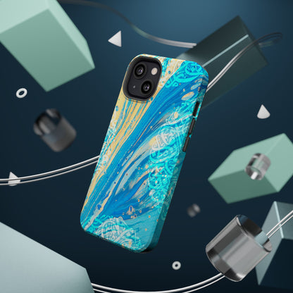 Arabic splash of Blue- Iphone Magnetic Tough Case