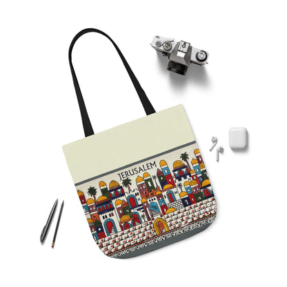 Jerusalem City  Tote Bag, 3-Color Straps
