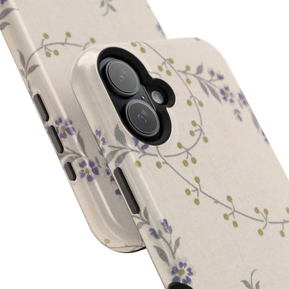 Purple Floral Design - Iphone Magnetic Tough Case