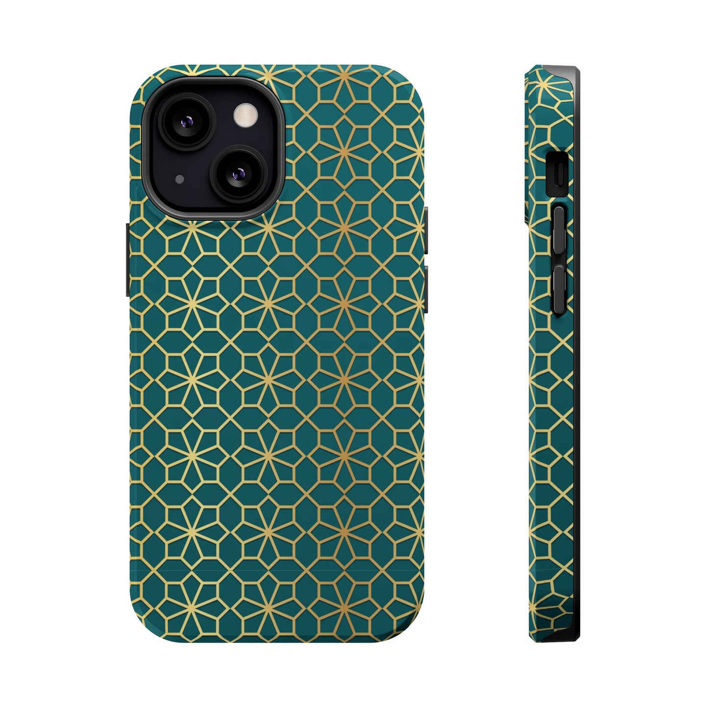 Gold and Green Flower Design - Iphone Magnetic Tough Case
