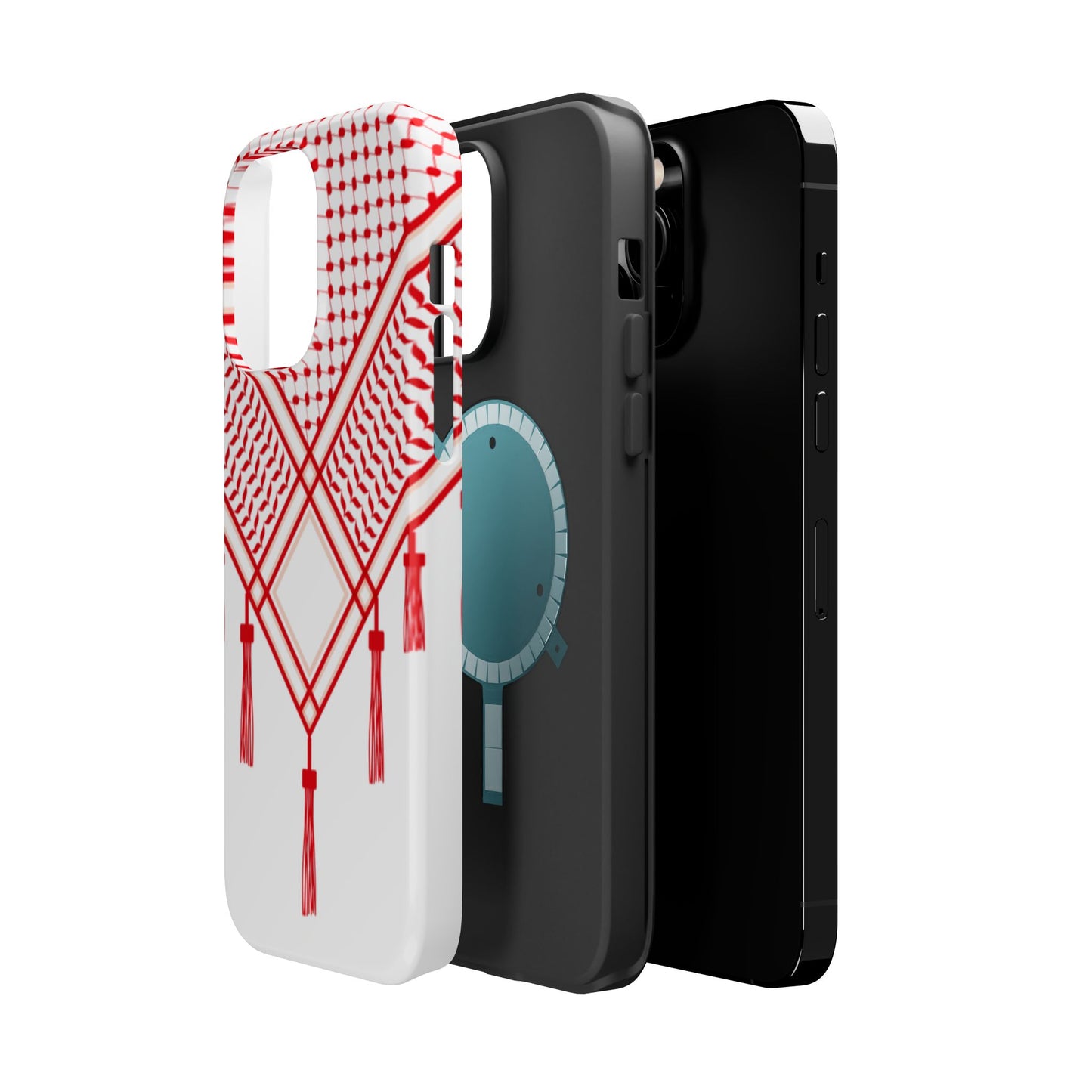 Red and White Shmagh Design Iphone Magnetic Tough Case