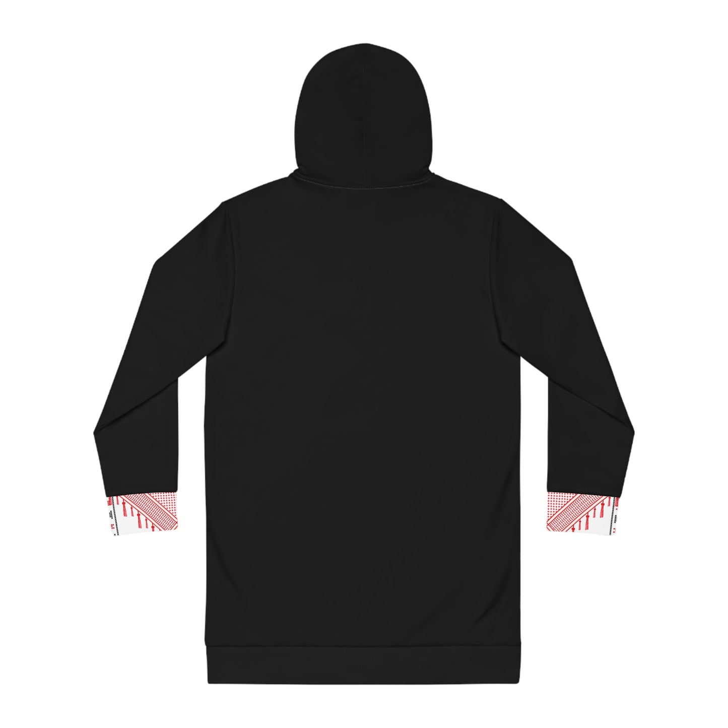 Red and White Hattah Design - Stylish Women's Hoodie Dress