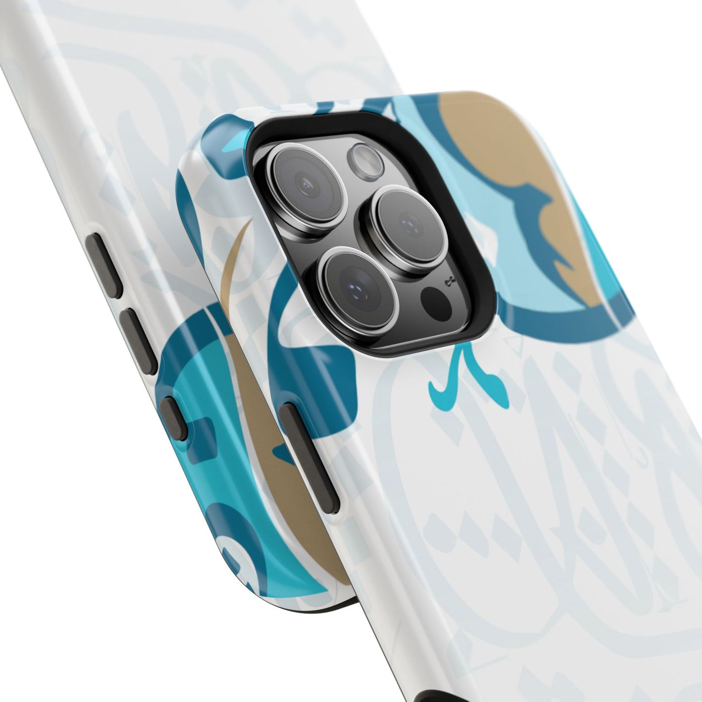 White Blue and Gold Arabic Calligraphy Iphone Magnetic Tough Case