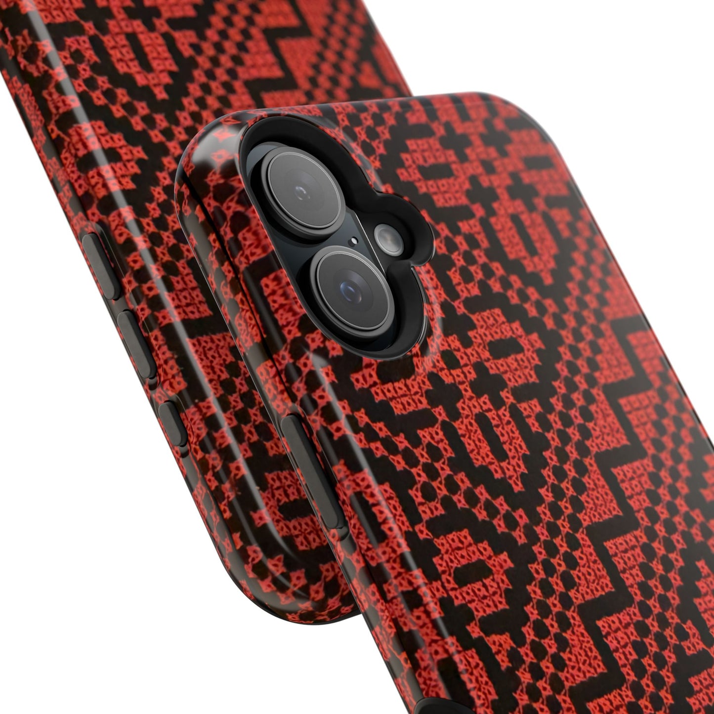 Red and Black Tatreez Design - Iphone Magnetic Tough Case