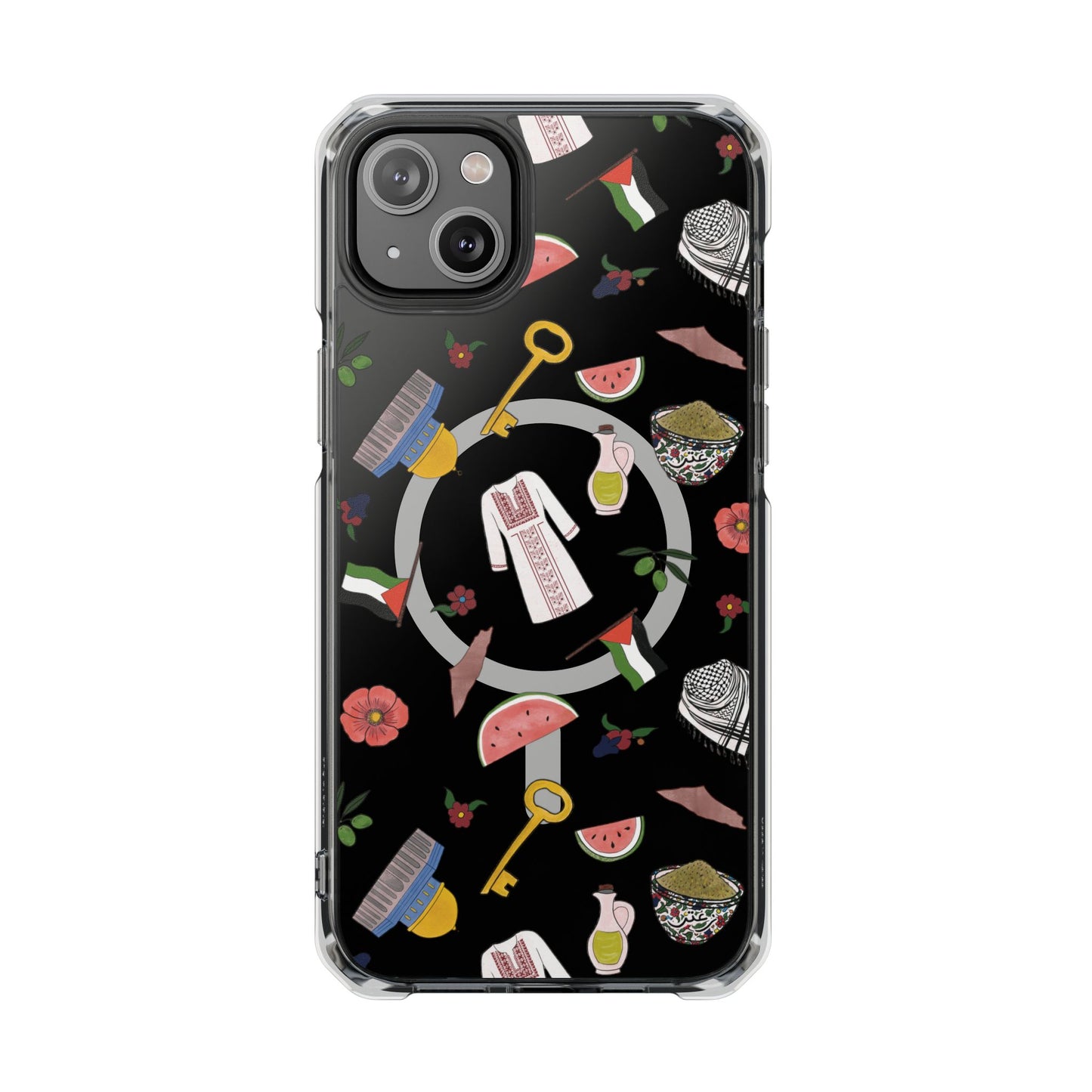 Palestinian Symbols MagSafe Clear Phone Case
