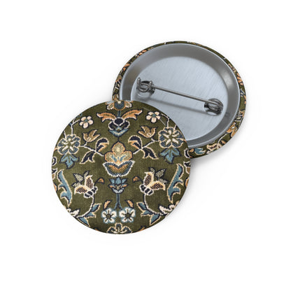 Rawdah Patterned Pin Buttons - Stylish, Unique Badges for Every Occasion