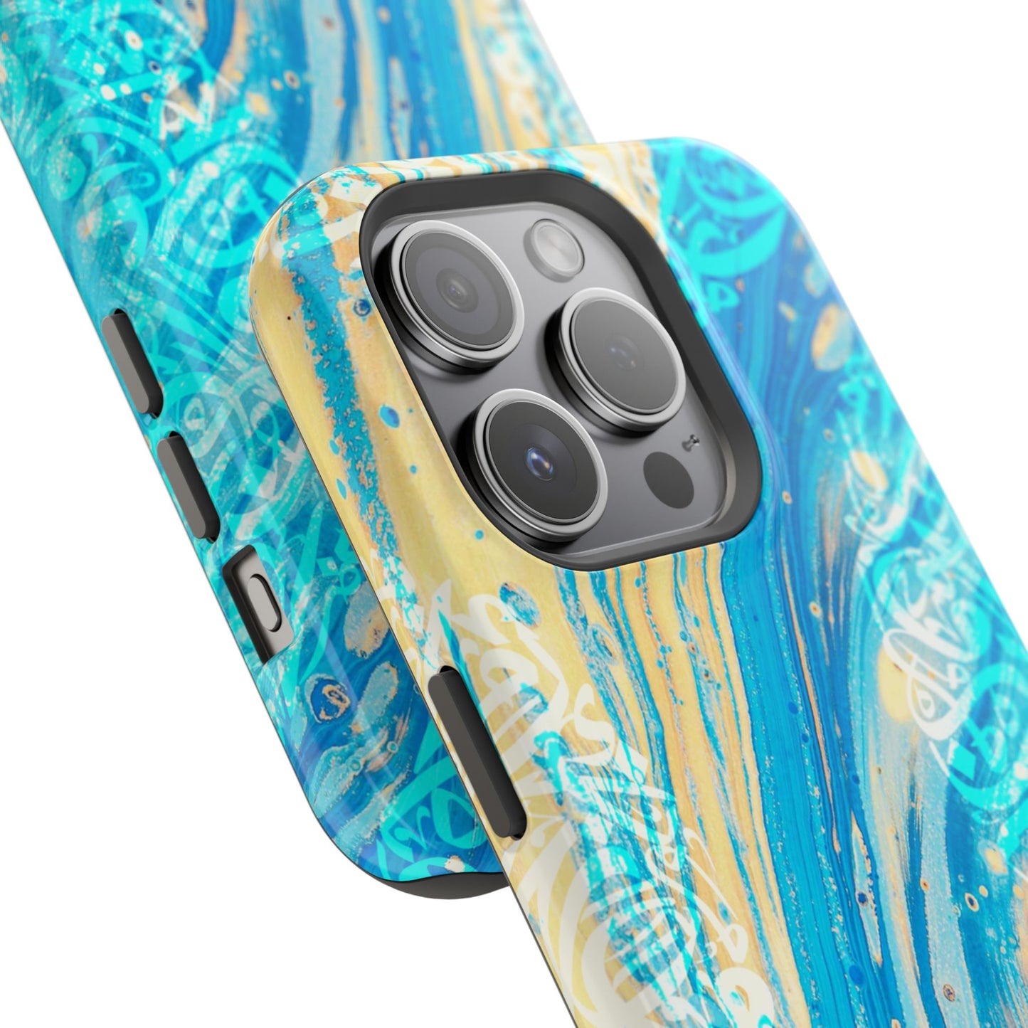 Arabic splash of Blue- Iphone Magnetic Tough Case