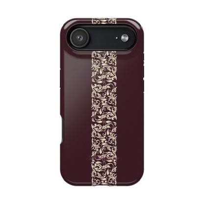 Red Dark and Beige geometric Design Iphone Magnetic Tough Case