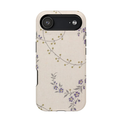 Purple Floral Design - Iphone Magnetic Tough Case