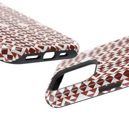 Red and White geometric Design Iphone Magnetic Tough Case