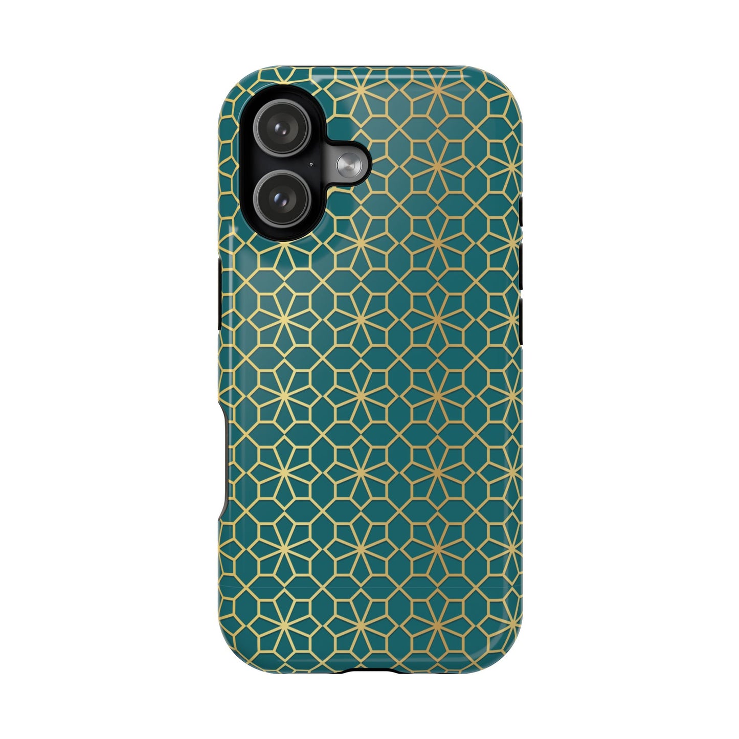 Gold and Green Flower Design - Iphone Magnetic Tough Case