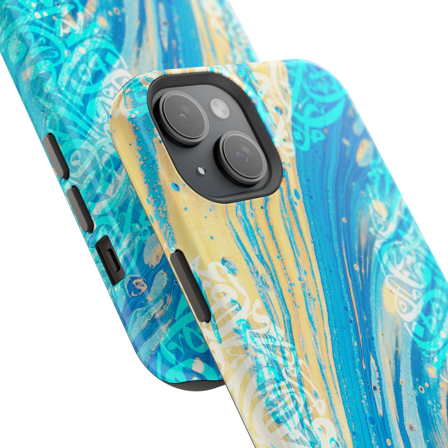 Arabic splash of Blue- Iphone Magnetic Tough Case