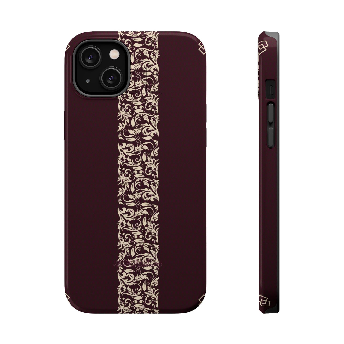 Red Dark and Beige geometric Design Iphone Magnetic Tough Case