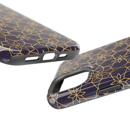 Gold and Purple Geometric Design Iphone Magnetic Tough Case