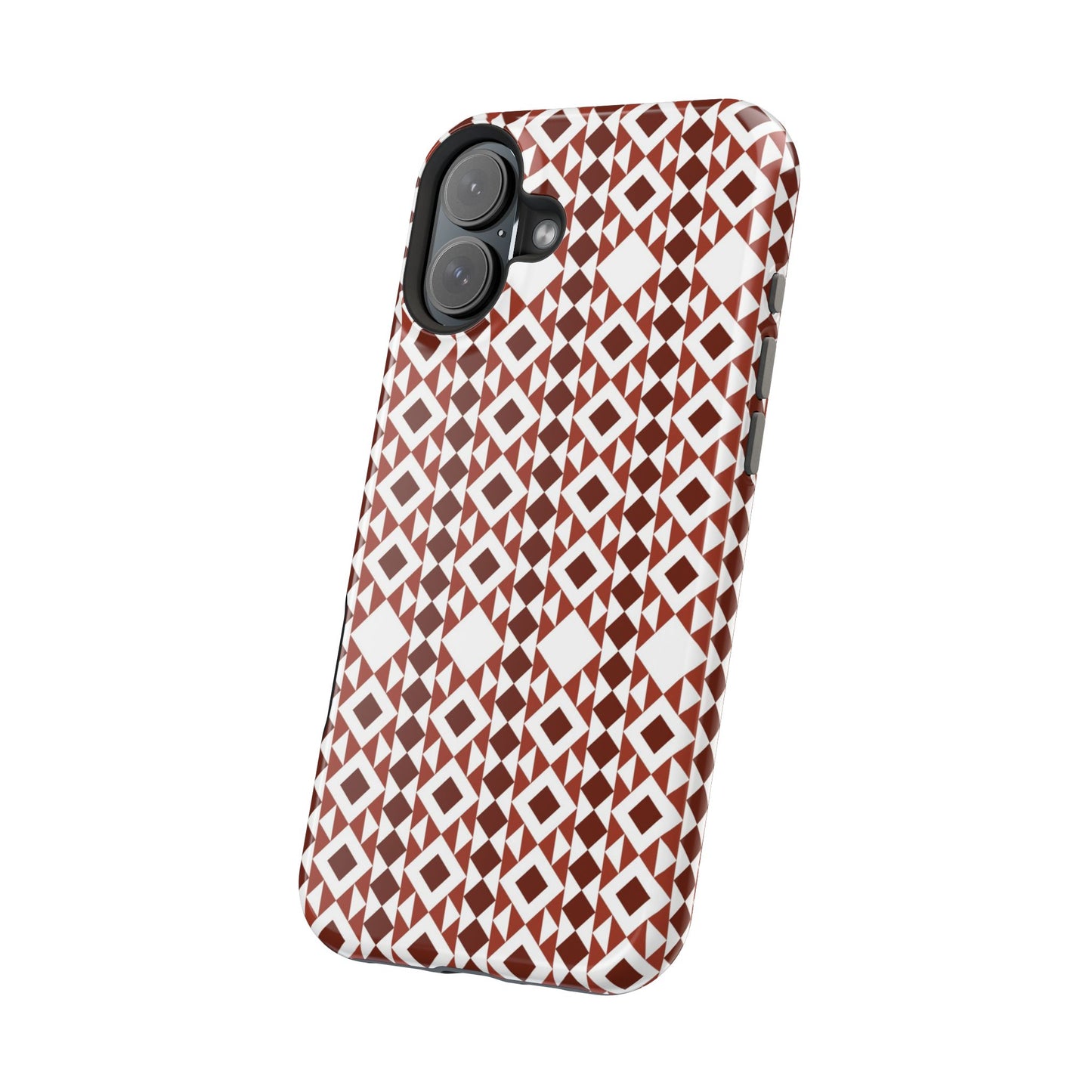 Red and White geometric Design Iphone Magnetic Tough Case